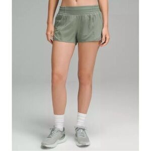 lululemon hotty hot low rise 2.5” size four shorts. Color. Grey eculapytus